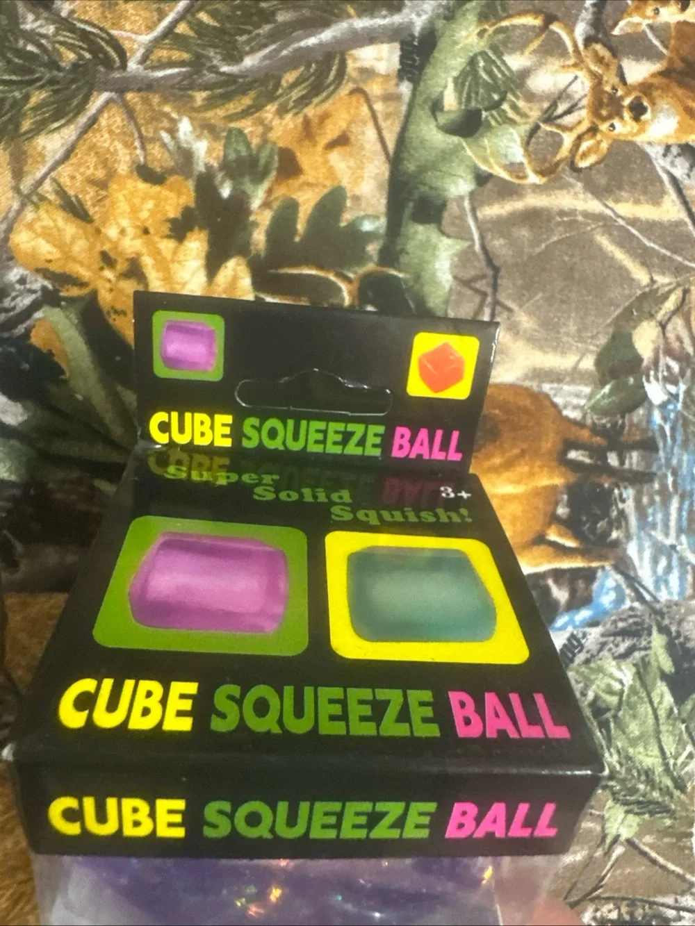Cube Squeeze Ball Super Solid Squish Stress Ball - Purple Glitter
